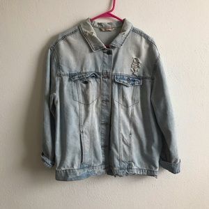Oversized Distressed Jean Jacket
